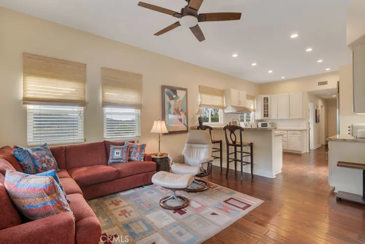 Family room and kitchen