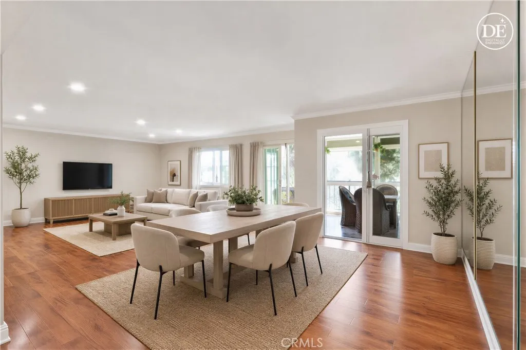 Virtually staged and painted-open living/dining area
