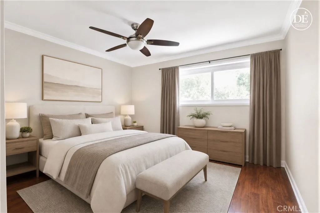 Virtually staged and painted-secondary bedroom