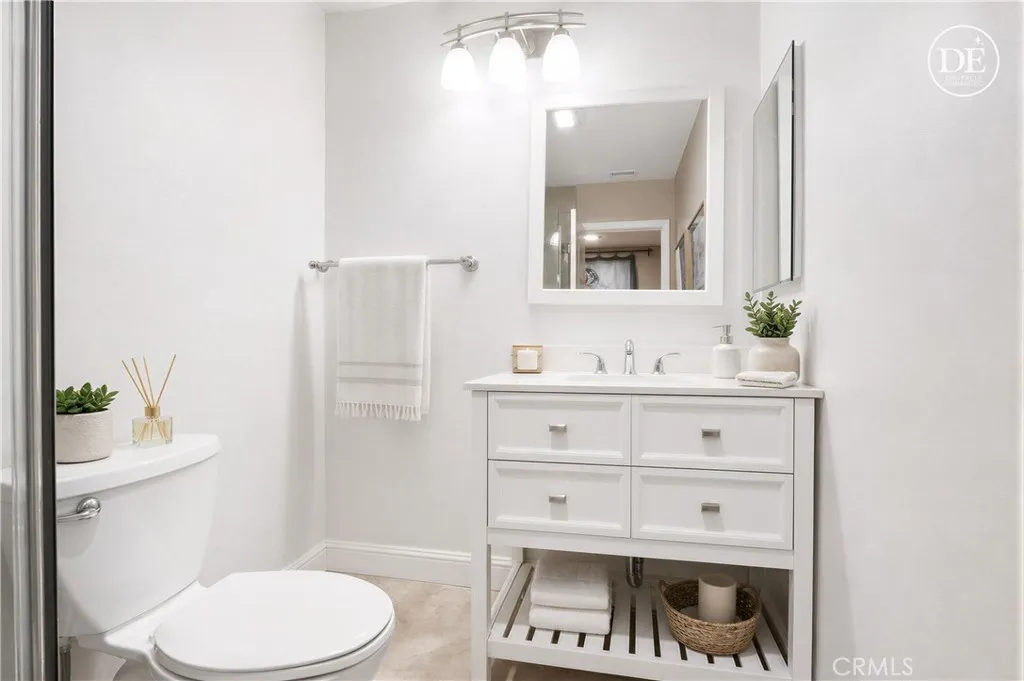 Virtually staged and painted-updated guest bath