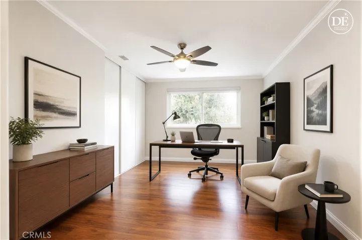 Virtually staged and painted-secondary bedroom/office