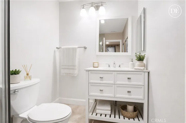 Virtually staged and painted-updated guest bath