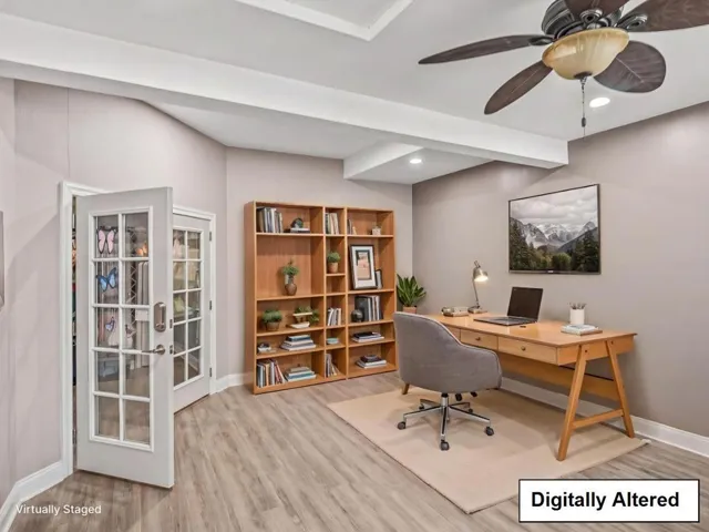 digitally STAGED office located in the garage