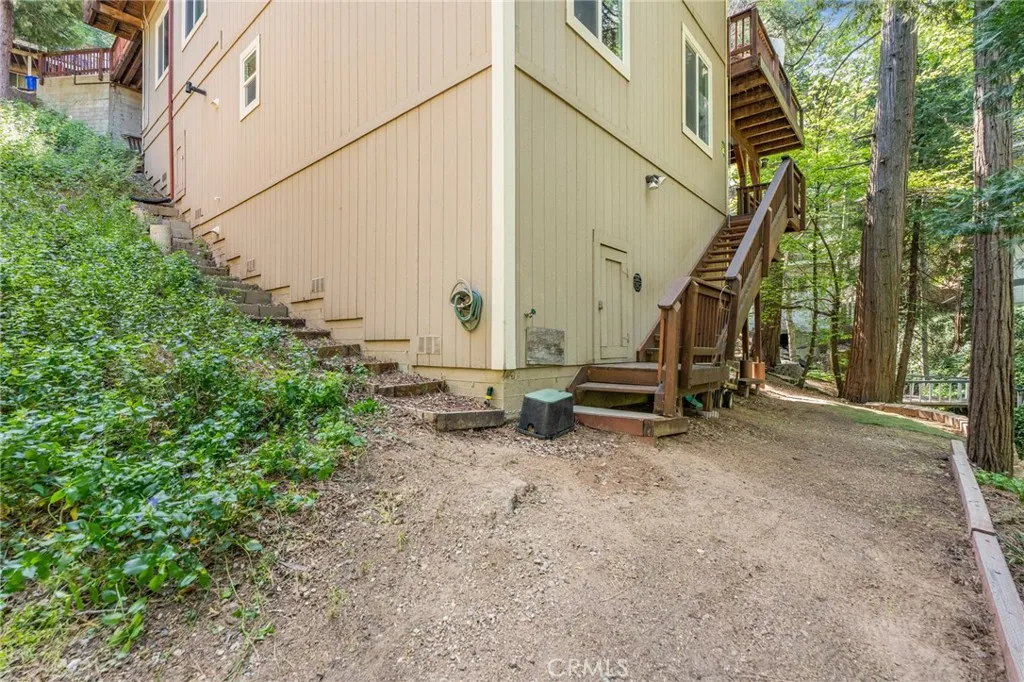 Back of home with trail to the Lake.