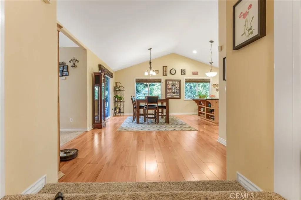 View from primary suite to main living area.