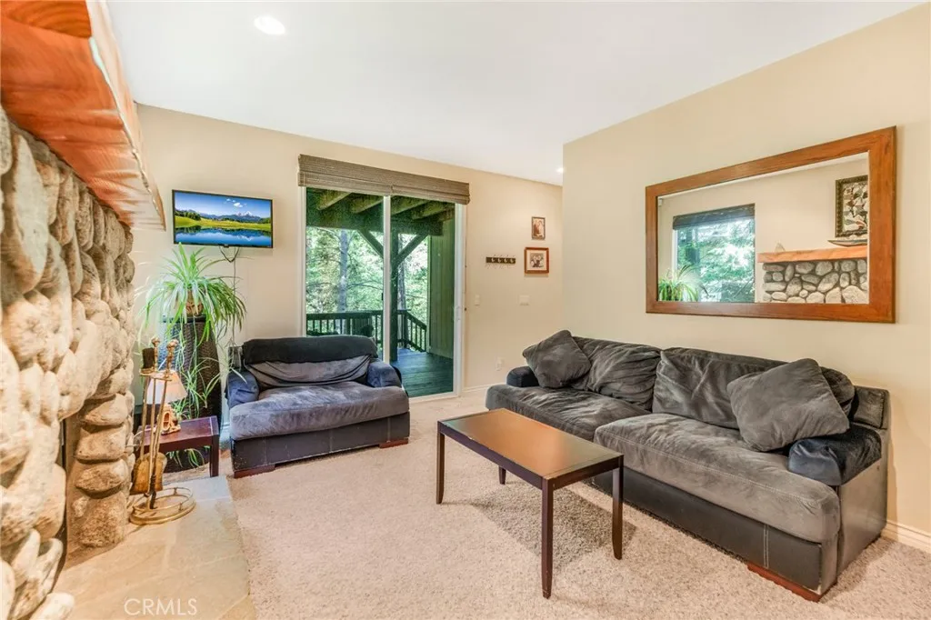 Family room with  fireplace.
