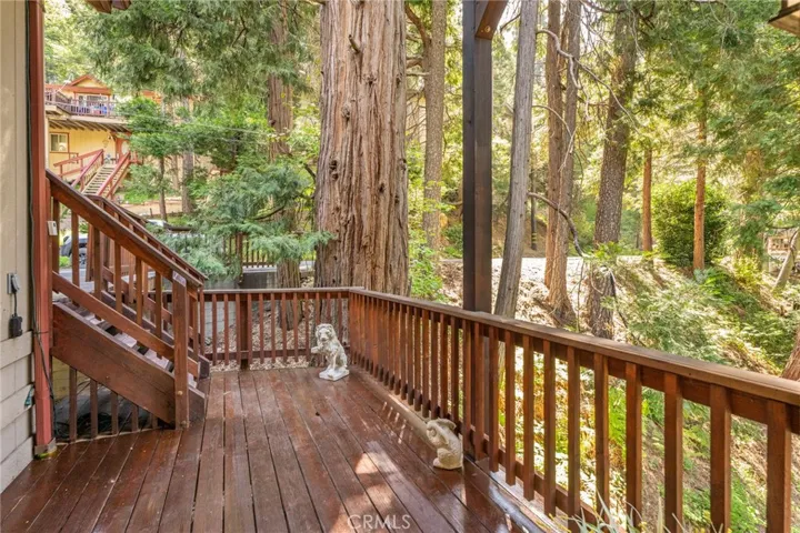 Deck off of family room leads to back yard.