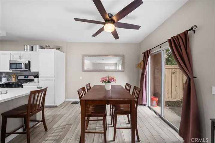 View from family room of eating area