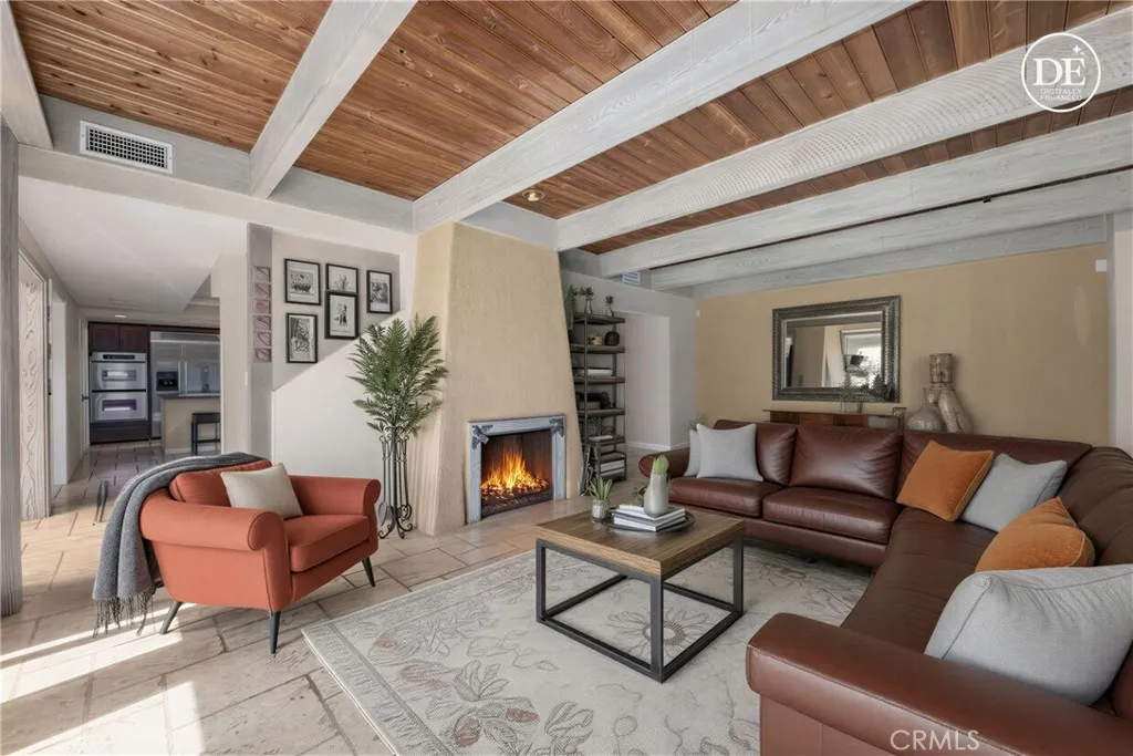 Living Room - Furniture Digitally Staged & Fire Added in Fireplace
