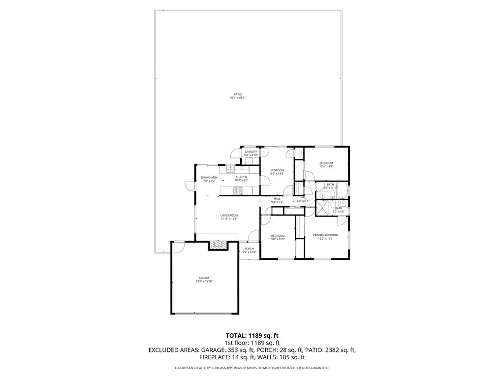 Floorplan - Measurements are not exact - they were provided by CubiCasa