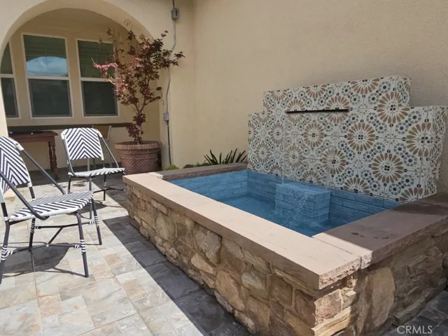 Huge fountain in courtyard