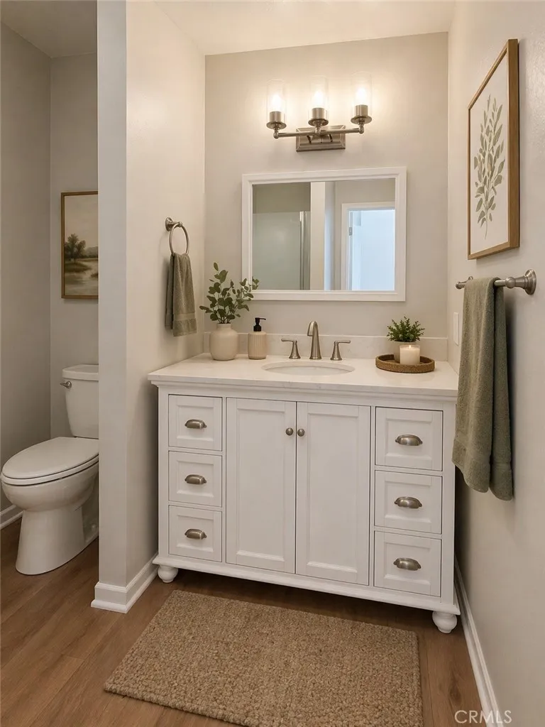 Primary bathroom virtually Staged
