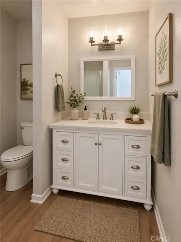 Primary bathroom virtually Staged