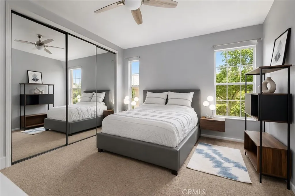 Master Bedroom, Note the camera angle makes the windows look different sizes but they are symmetrical