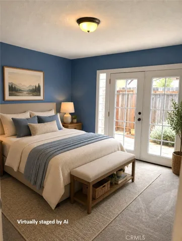 Primary bedroom is virtually staged