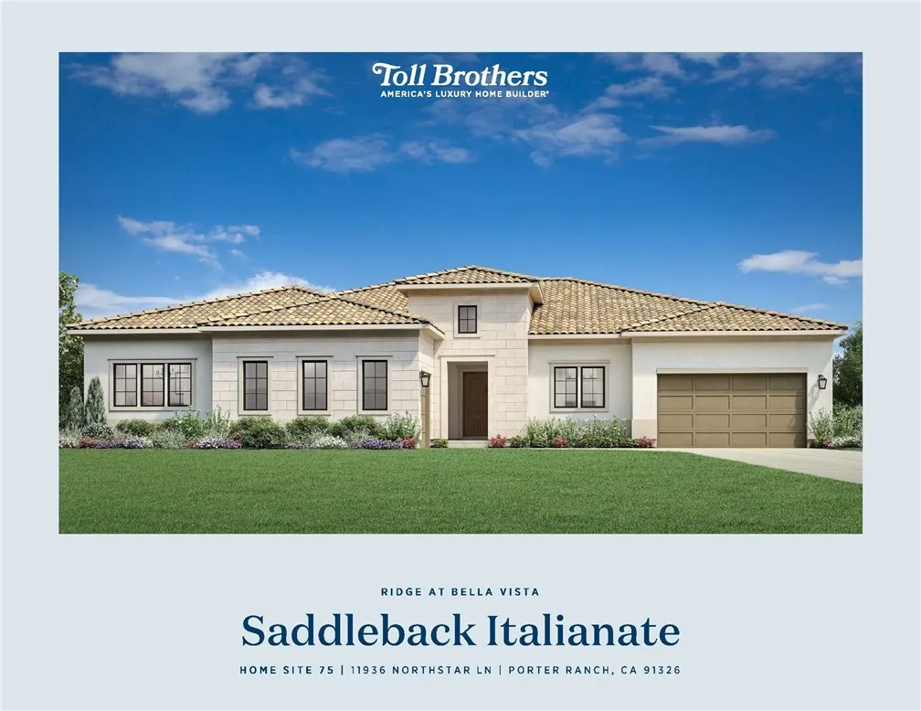 Homesite 75: Saddleback Italianate - Ridge Collection at Bella Vista - Photo of artist rendering -  Not actual home for sale - Home is still under construction