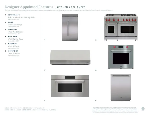 Kitchen Appliances: Saddleback Italianate - Ridge Collection at Bella Vista - Photo of artist rendering -  Not actual home for sale - Home is still under construction
