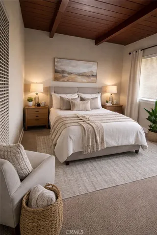 Staged virtual bedroom