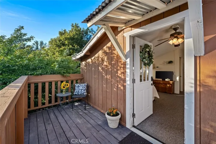 Upstairs deck for studio