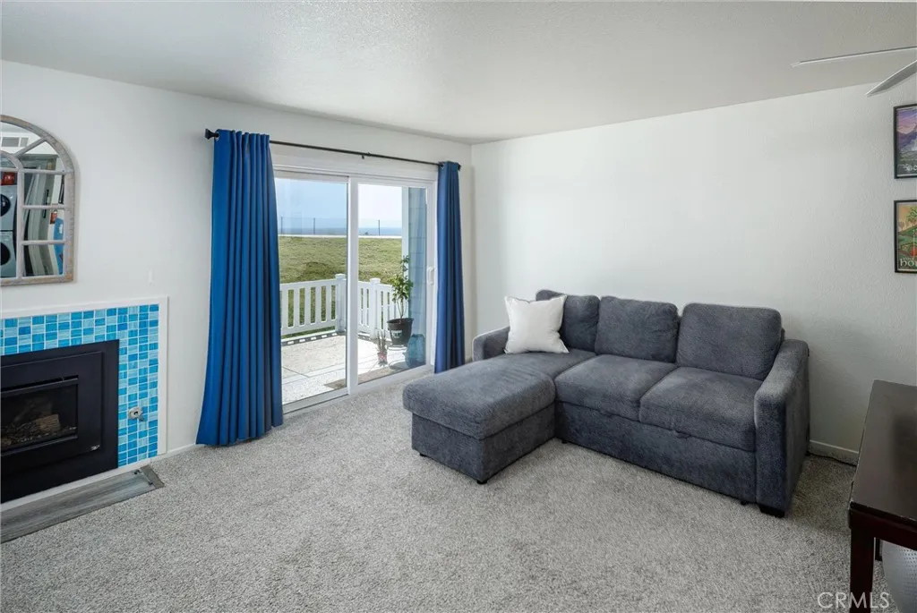 Living Room slider opens to deck