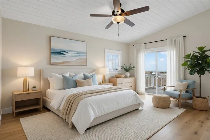 Rear Residence - Primary Bedroom (Digitally Staged)