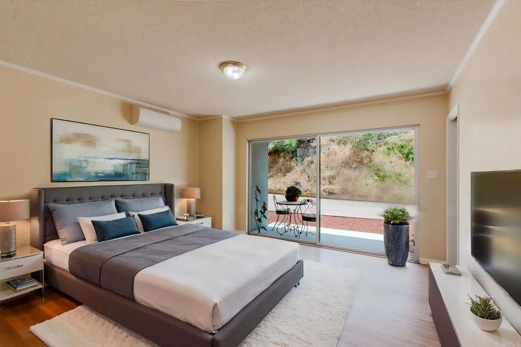 Virtually staged large second bedroom