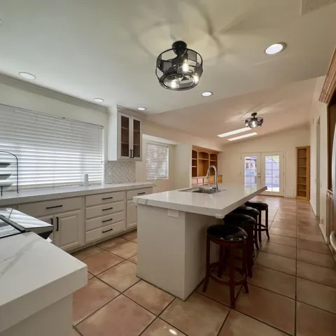 Kitchen opens up to the great room.
