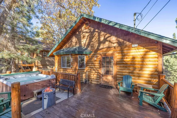 Front patio with hot tub