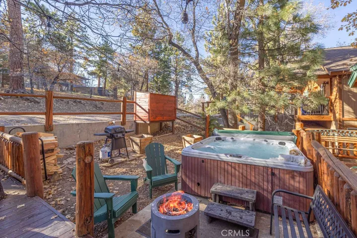 Hot tub and BBQ area