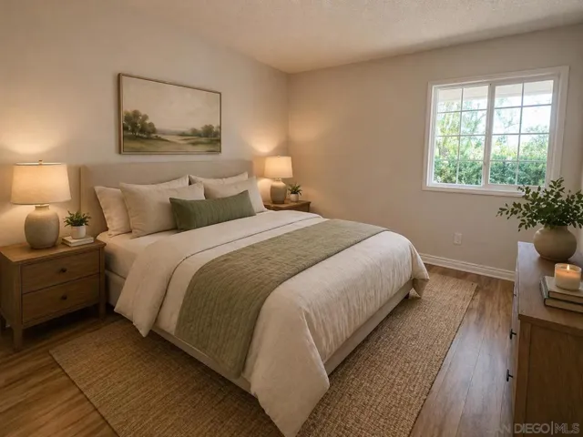 Virtually Staged. Downstairs Bedroom.