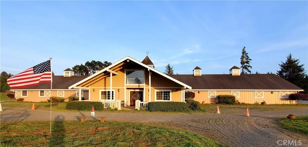 front view horse stables