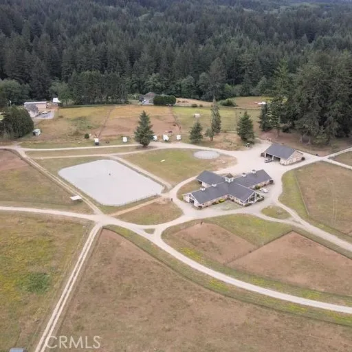 drone view arena stables and hay barn