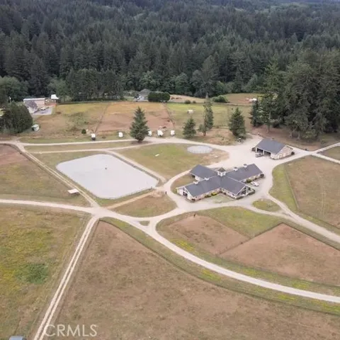 drone view arena stables and hay barn