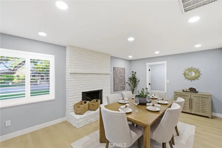 The family room opens into the laundry room, and then to the garage.