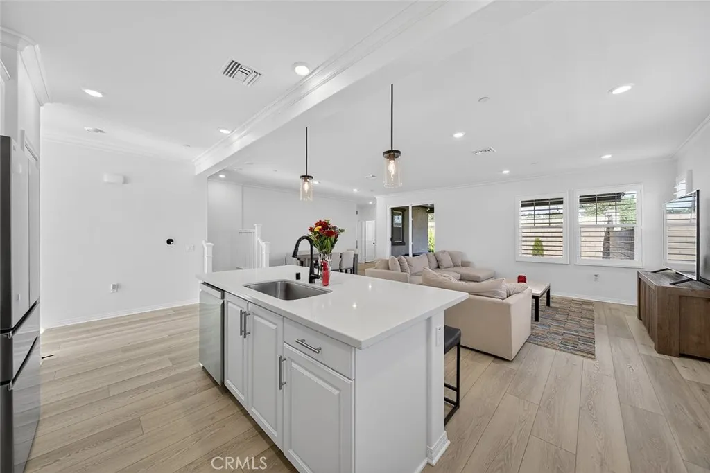 Kitchen opens to the family room