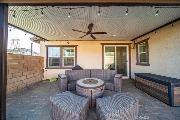 Outdoor patio complete with pavers