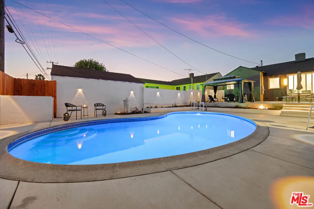 pool at dusk