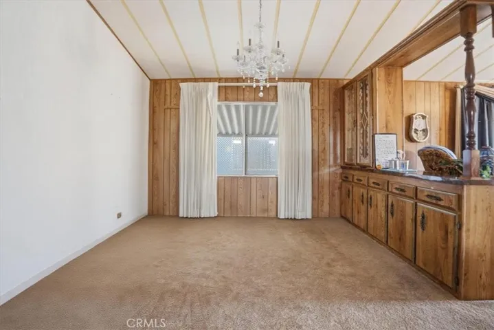 Dining room area with built-in storage