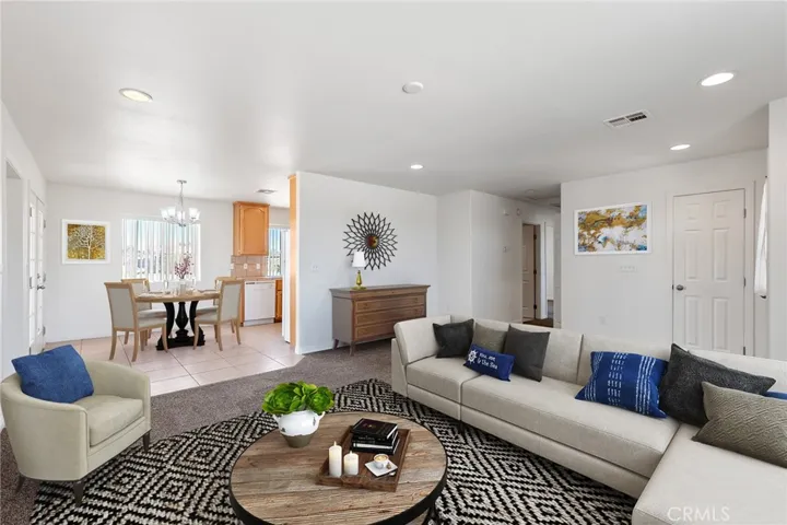 virtual staged living and dining rooms