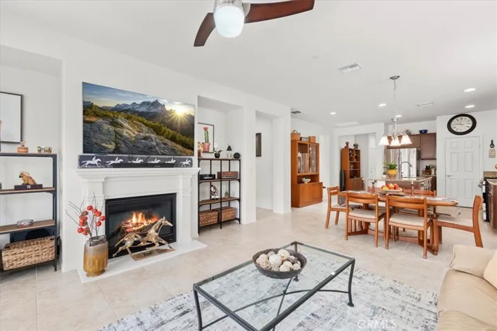 Welcoming living room with cozy fireplace