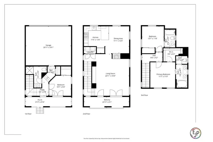 all three levels floorplans