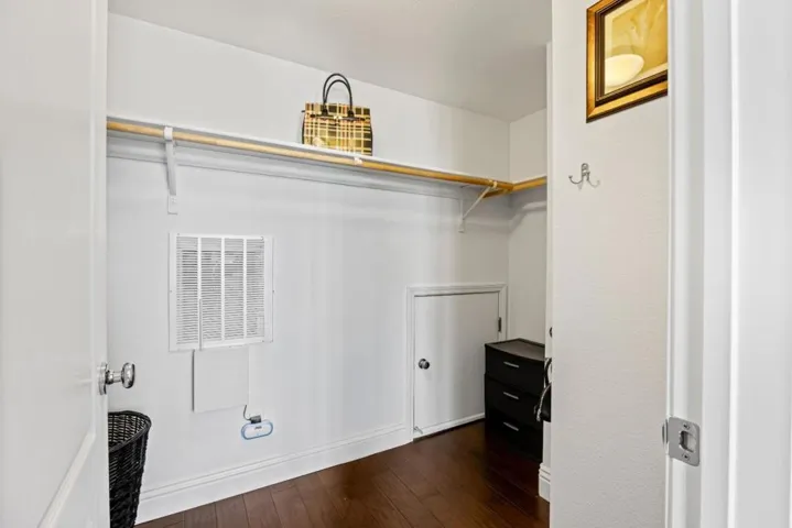 walk in closet has ample space