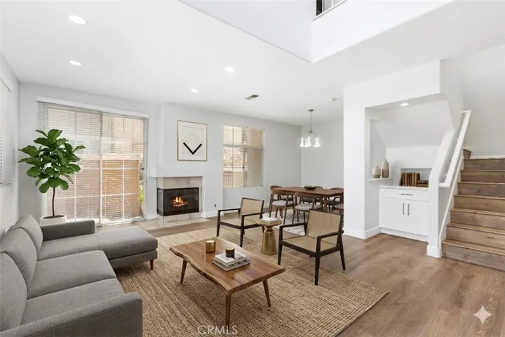 Digitally Staged Living and Dining Room