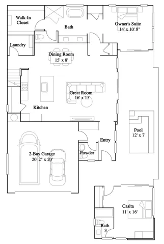 Residence 4 - level 1 floorplan