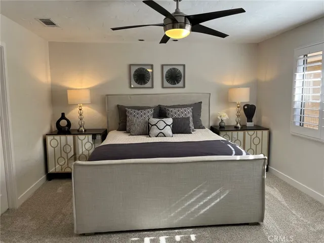 Large master bedroom with King bed, large walk-in closet and new Smart TV