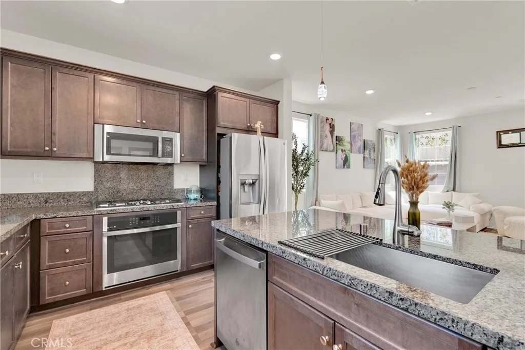 Kitchen with stainless steel appliances