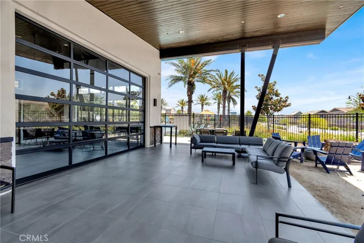Community amenity area with outdoor entertainment space