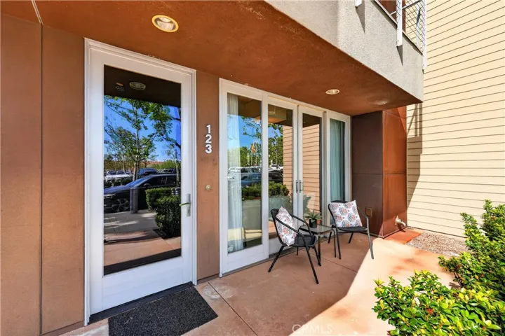 Front patio and double door entry