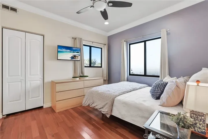 Downstairs guest bedroom is a comfortable retreat.