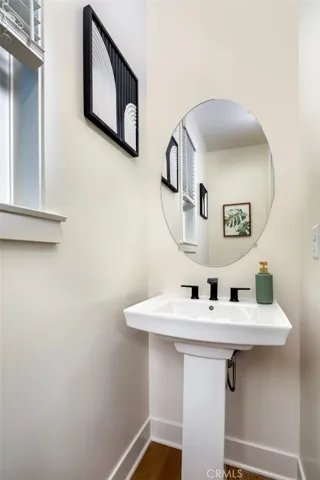guest powder room off great room